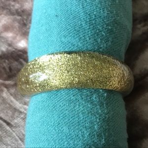 Gold glitter resin bangle
